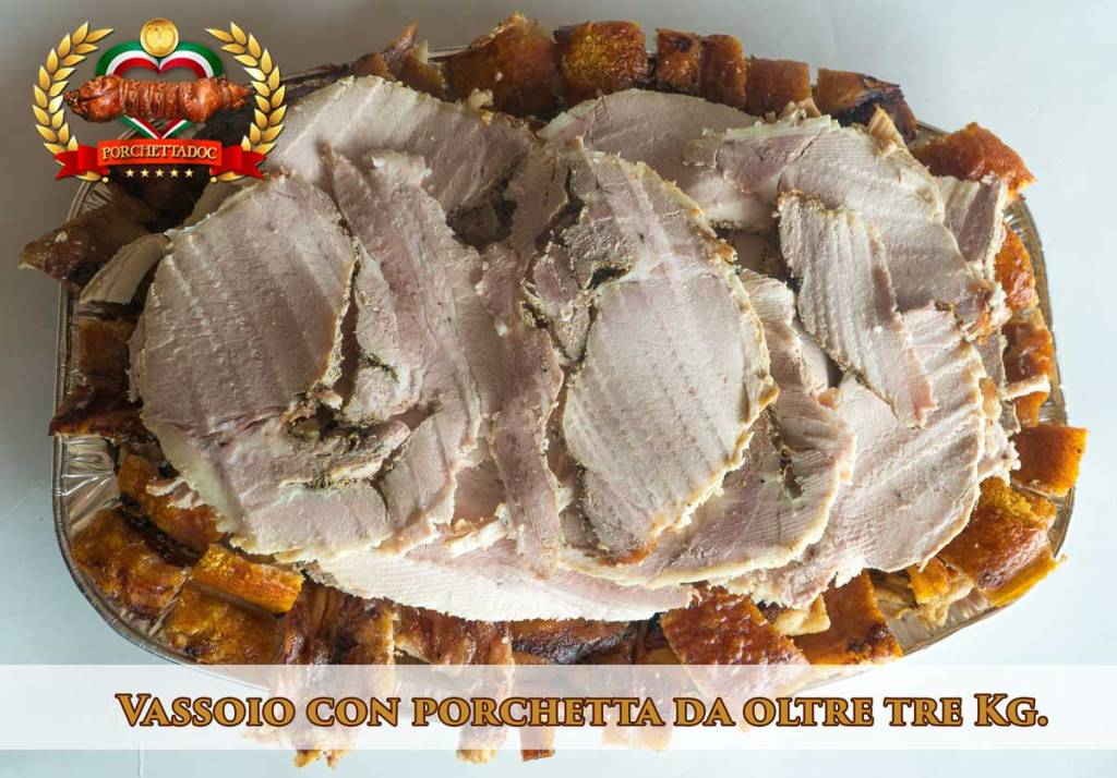 Fraschetta a domicilio Roma - Vassoio con porchetta affettata 3 Kg.
